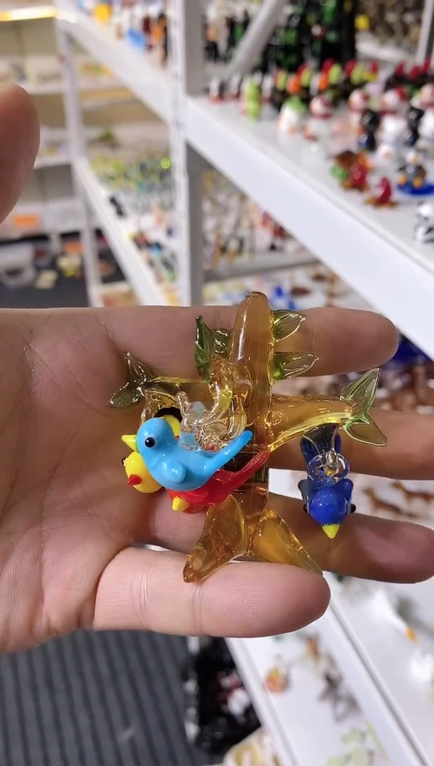 手工艺品琉璃带**?微瑕小鸟树