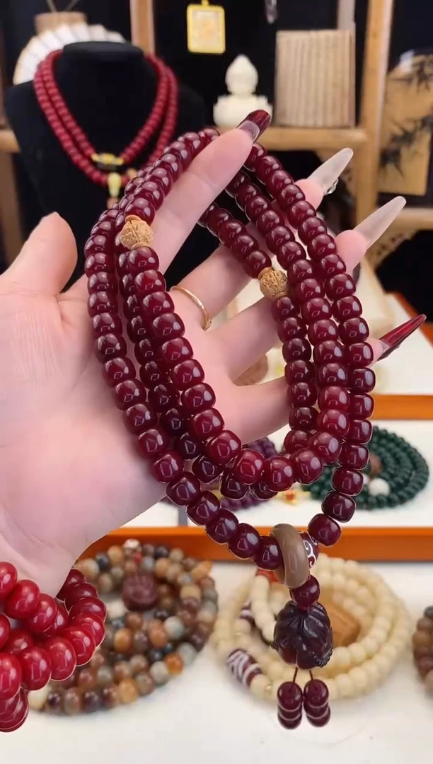 【闪购商品】菩提根/象牙果手串红色佛手桶珠