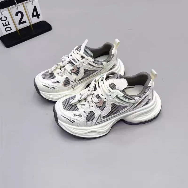 时尚厚底白色老爹鞋女运动百搭休闲鞋023