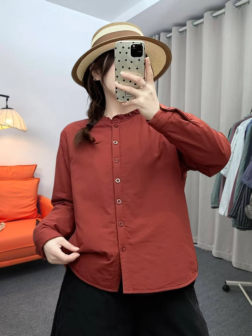 （100棉）棉服款宽松型保暖木耳领加棉86521