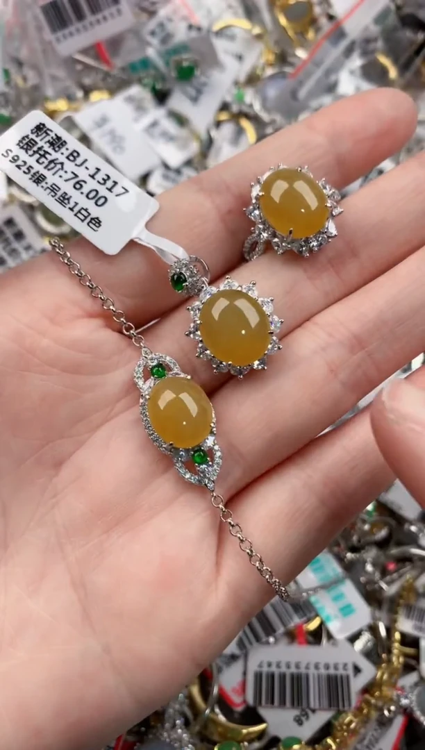 银S925镶嵌戒指翡翠雅*3333----6