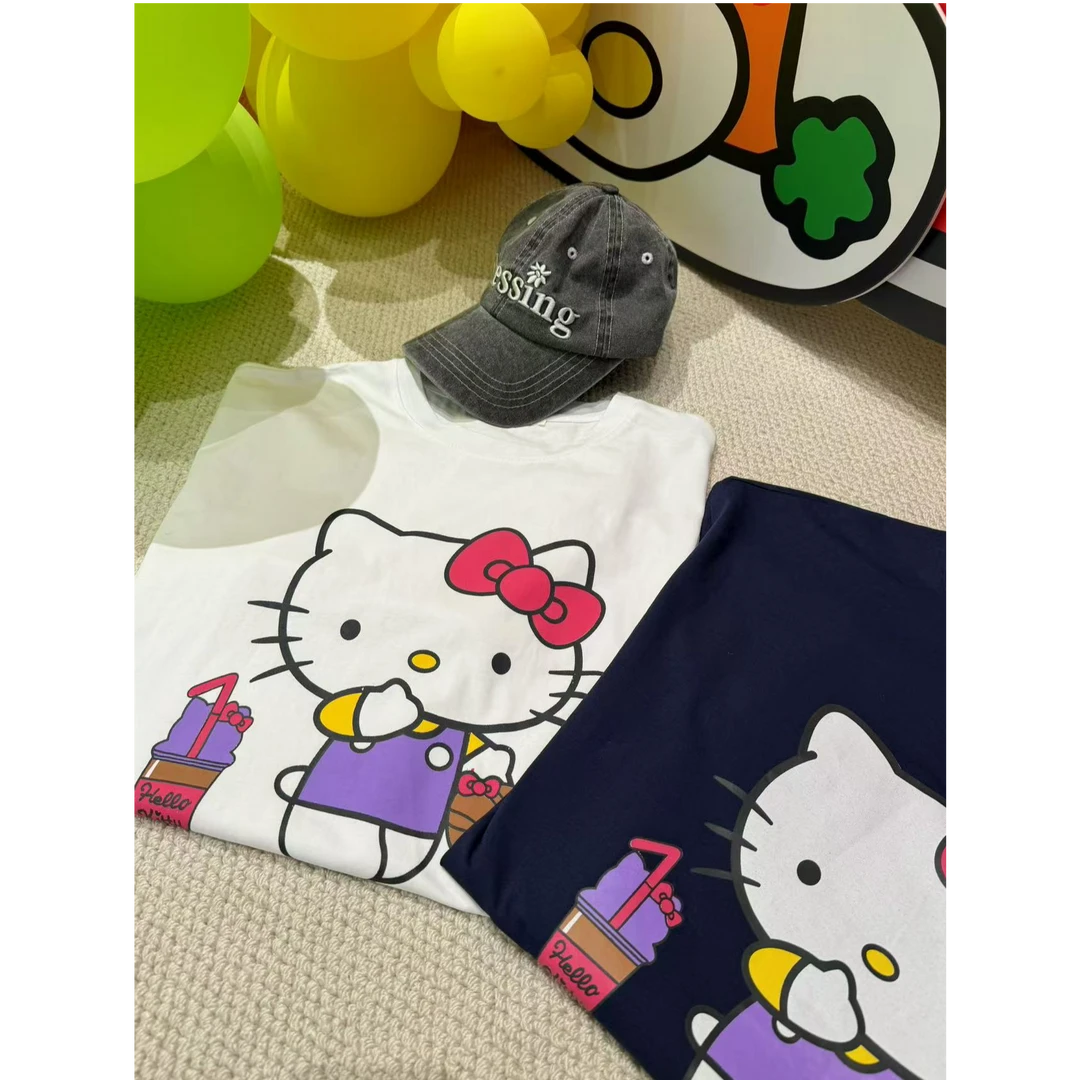 十三行白白-夏季福秒KT甜心宽松大版T恤短袖#J1413