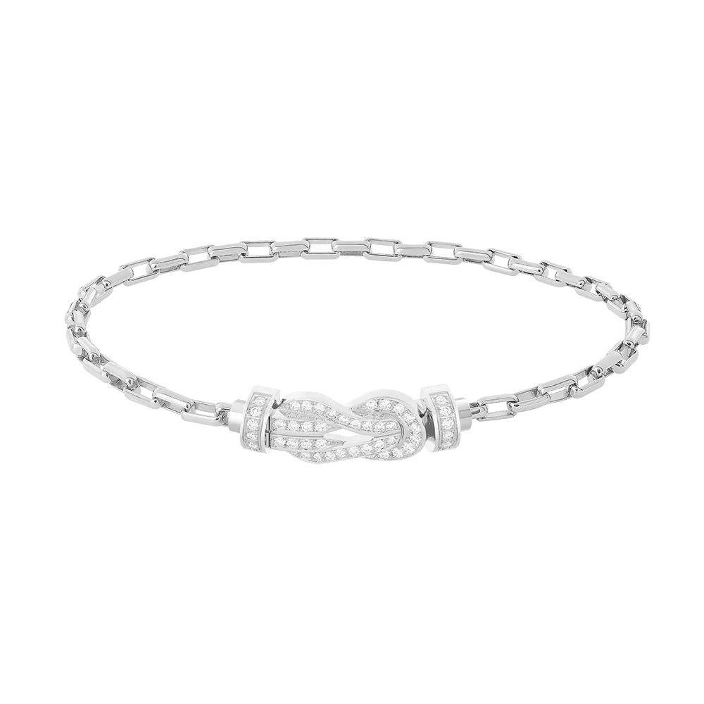 未使用 FRED/斐登 Chance Infinie系列 白金钻石中号款八字手链