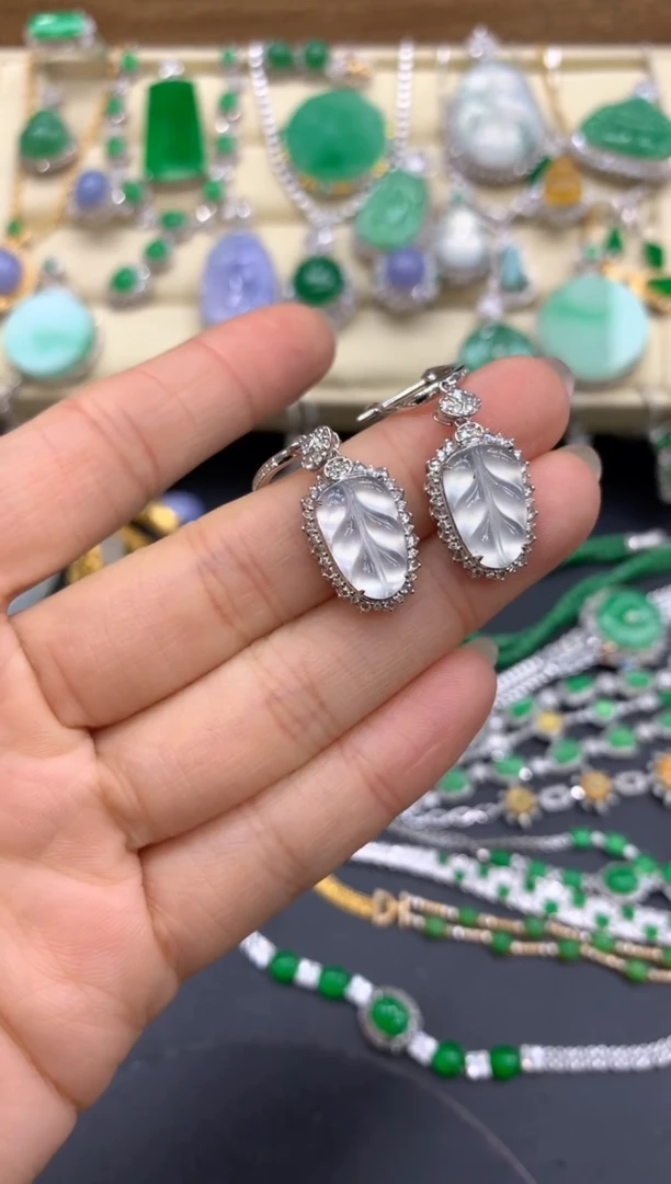 【闪购商品】翡翠耳饰18K金镶嵌516-中国好珍宝