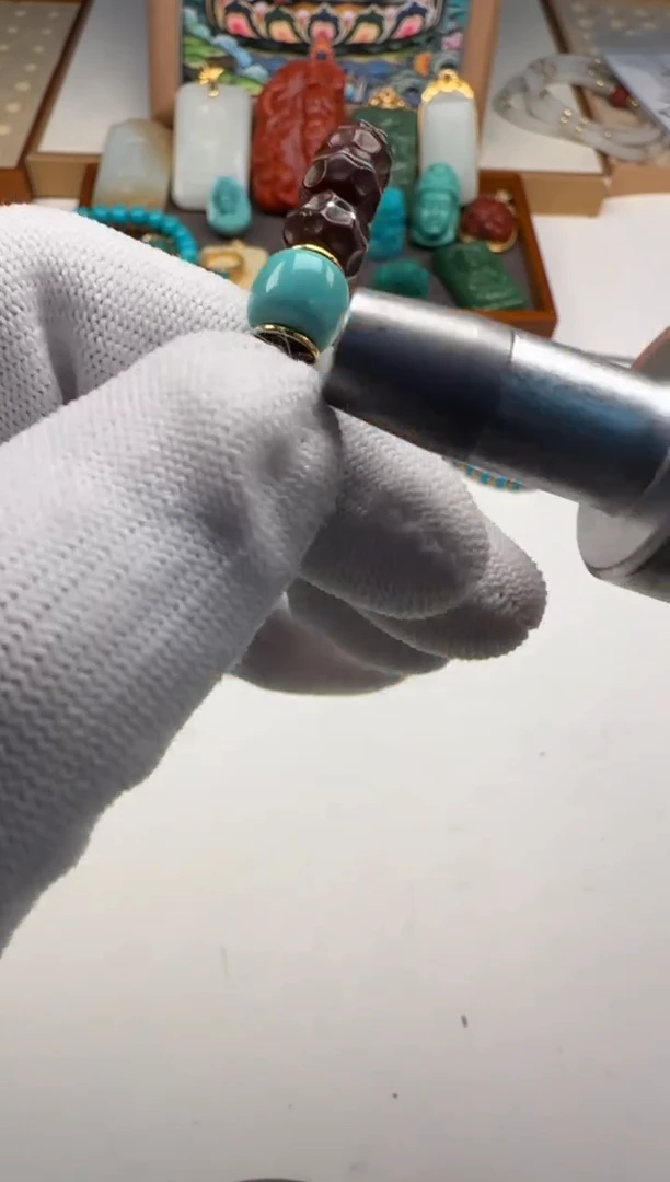 手串菩提18K金镶嵌春***～手串手串