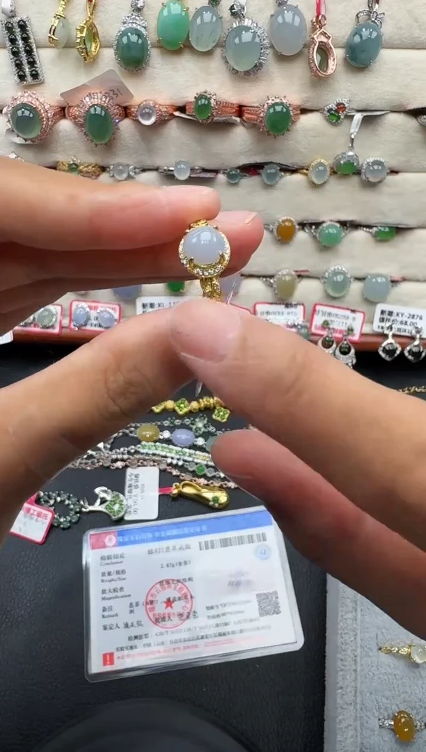 翡翠戒指银S925镶嵌戒指13