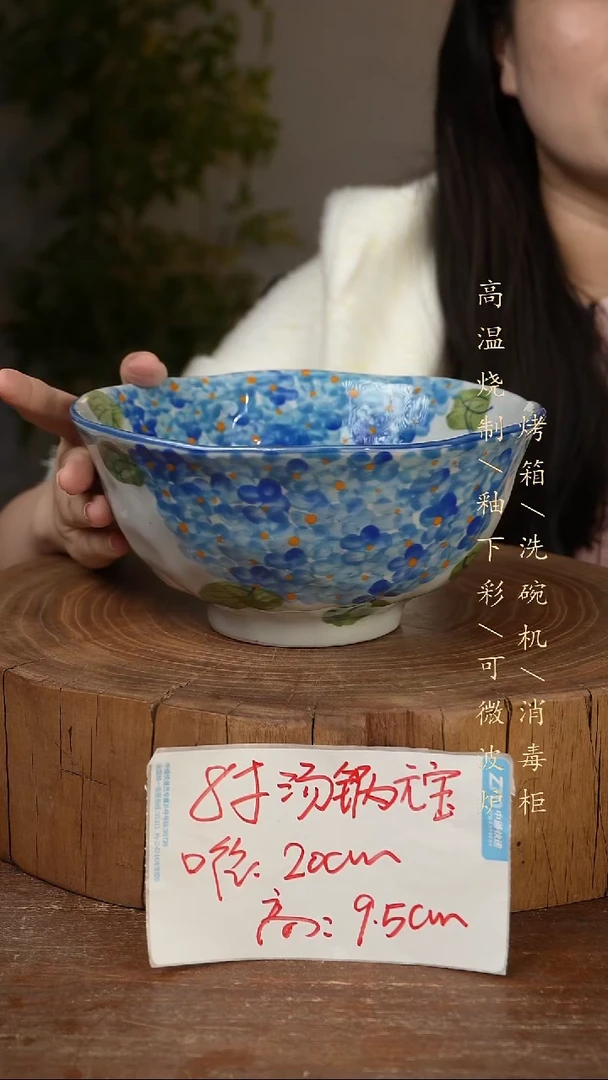 碗瓷景德镇手工手绘高温瓷釉下彩