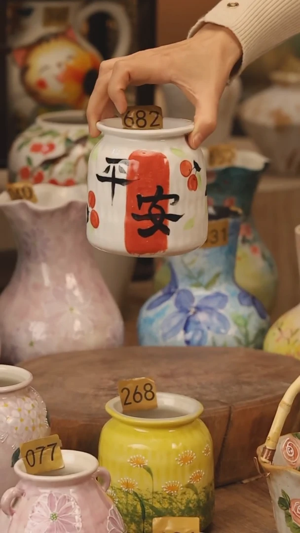 陶瓷景德镇设计师手作花器摆件侘寂风@M682@