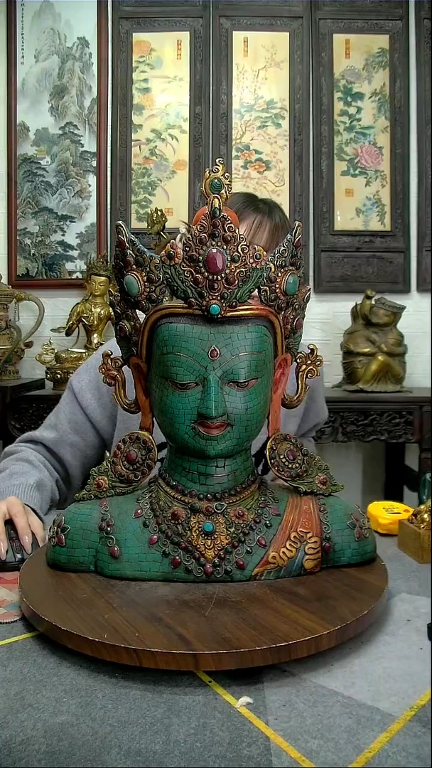 【闪购商品】燃灯佛首铜像造像收藏造像