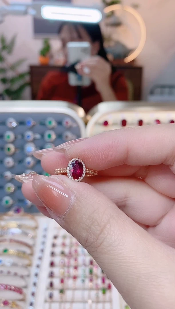 【闪购商品】碧玺18K金戒指18K金镶嵌1