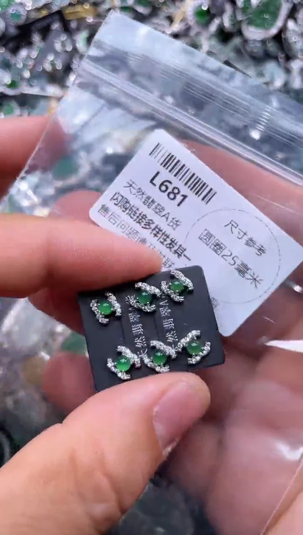 【闪购商品】翡翠颈饰未镶嵌L681耳钉 多样性发其一