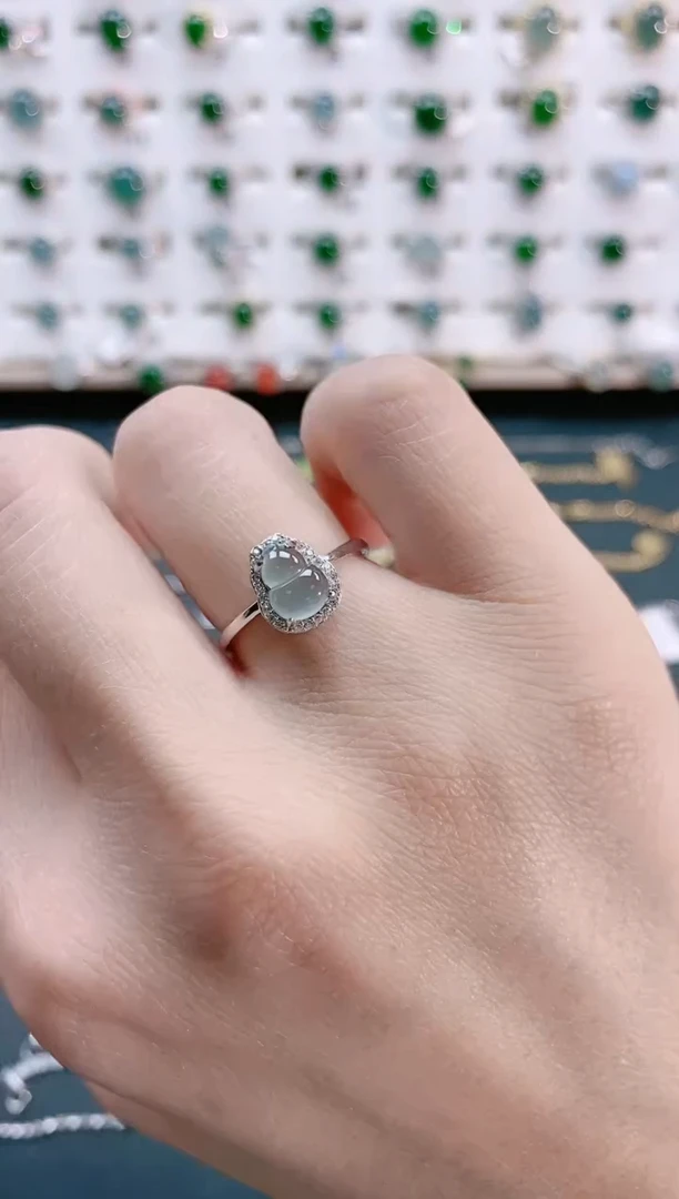 【闪购商品】翡翠戒指银S925镶嵌天然翡翠