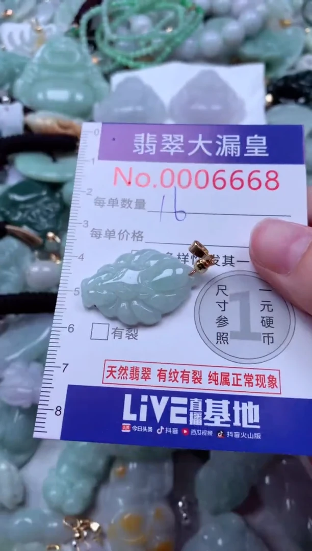 吊坠(不含链)未镶嵌翡翠6668