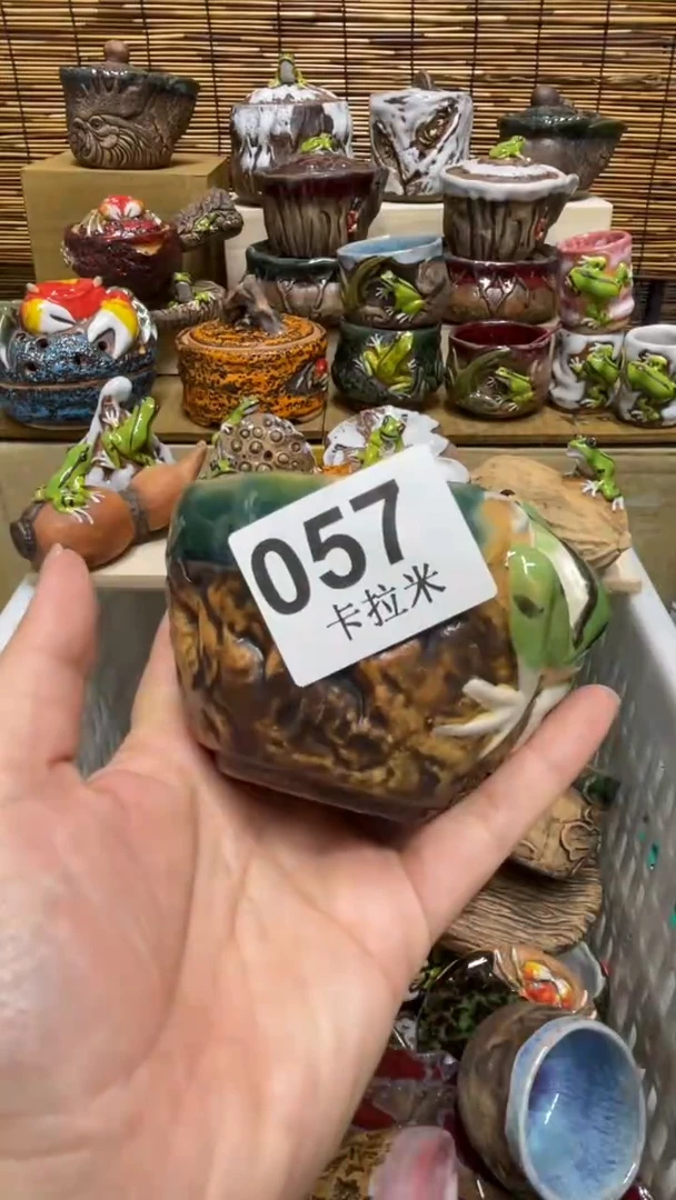 宝057精美粗陶手工柴烧