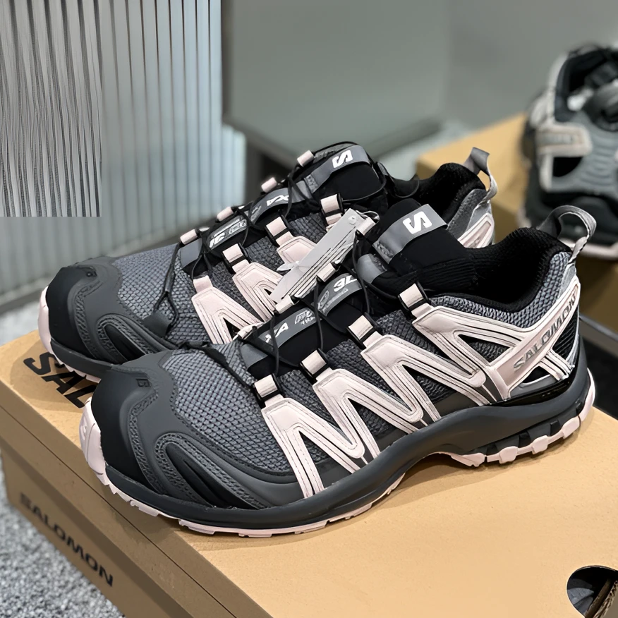 SALOMON萨洛蒙 XA PRO 3D黑粉灰粉低帮运动户外功能跑步鞋 491841