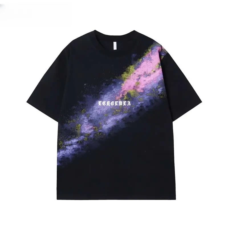 夏季新款时尚潮流痞帅纯棉潮牌短袖T恤宽松版百搭美式上衣情侣ins