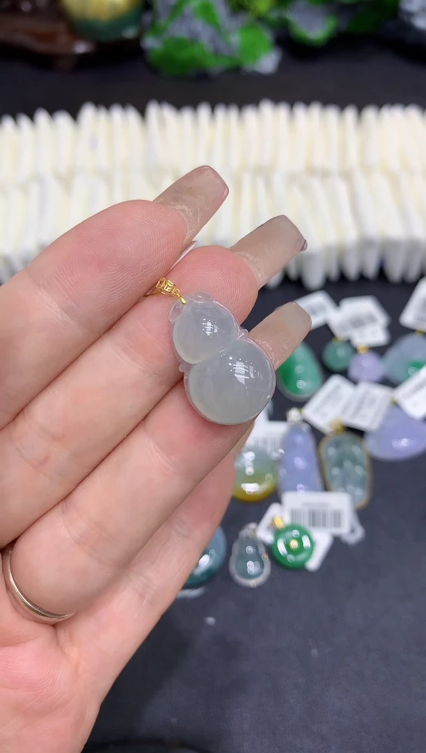 翡翠18K金镶嵌吊坠(不含链)11111