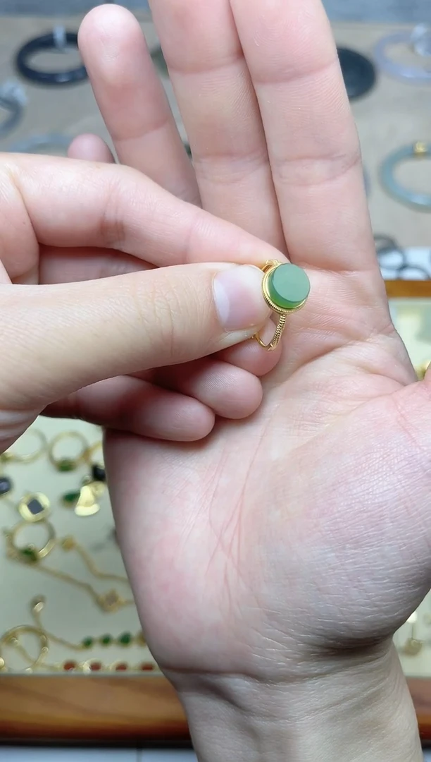 【闪购商品】和田玉戒指银S925镶嵌戒指06