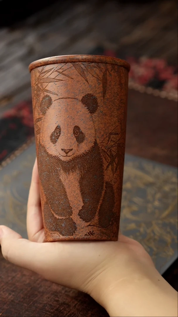 茶杯紫砂福利紫砂熊猫可乐