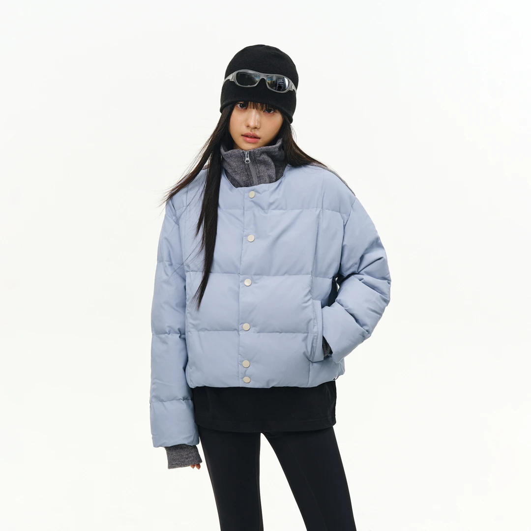 ATRY假两件棉服男秋冬季外套2025新款高级感保暖短款拼接pu皮棉袄