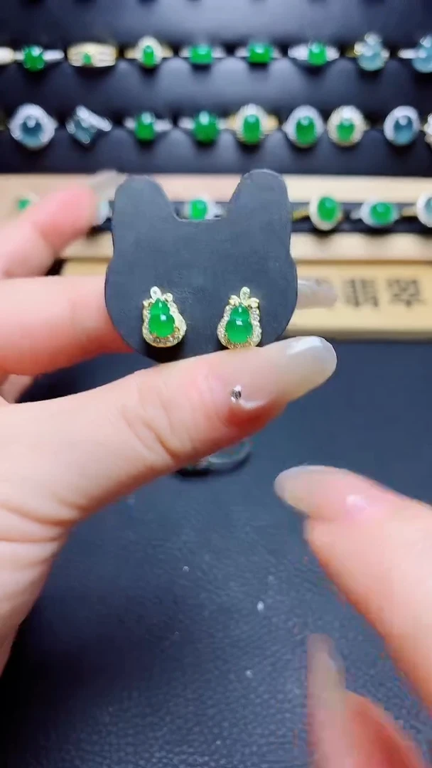 翡翠戒指银S925镶嵌天然翡翠A货s925银镶