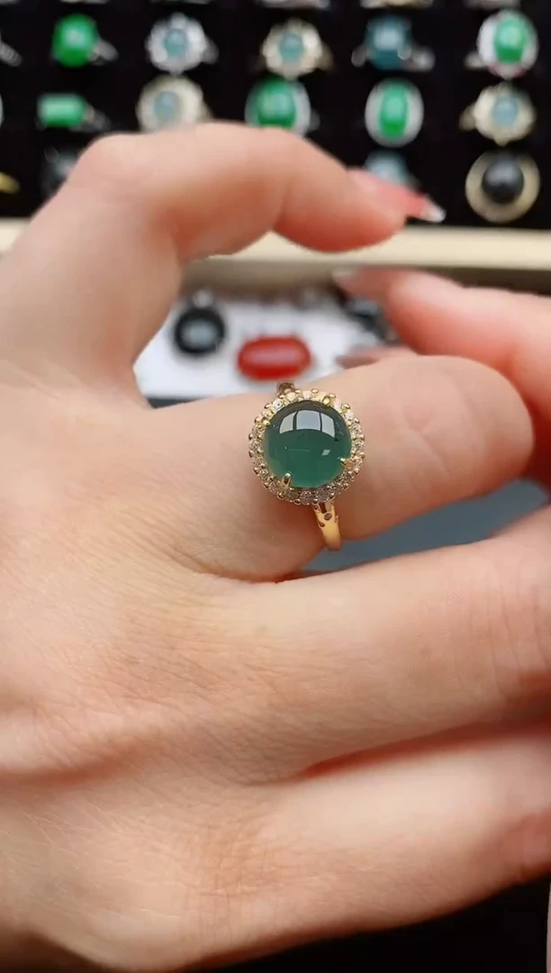 【闪购商品】翡翠戒指银S925镶嵌80000