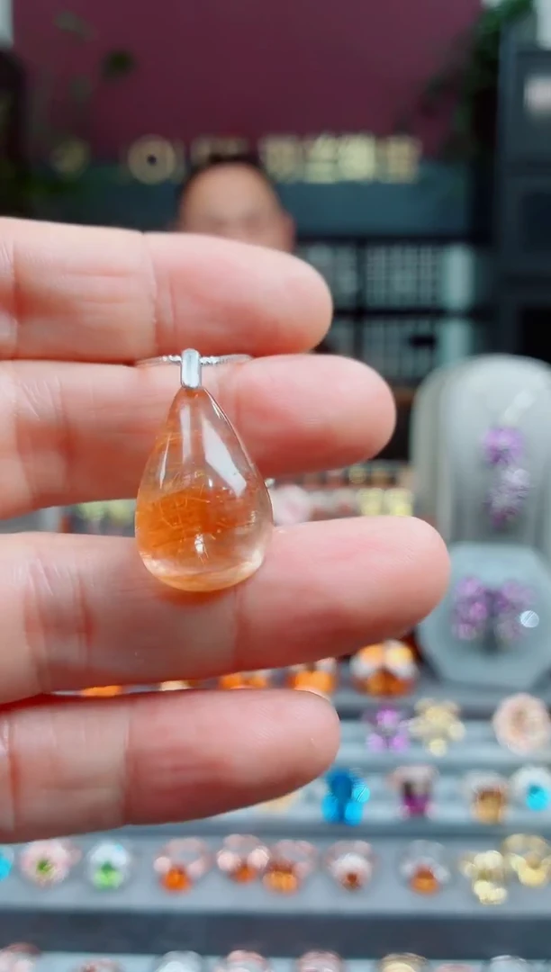 吊坠(不含链)银S925镶嵌水晶水晶吊坠