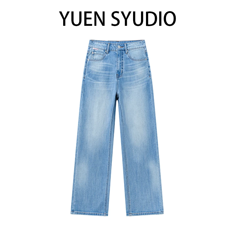 【YUEN】· 冰蓝 ·夏季超薄冰感莱赛尔天丝高品质弹力窄版直筒阔腿裤