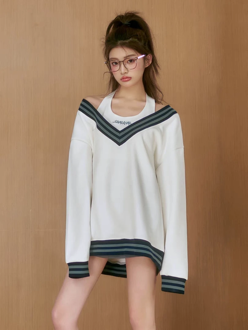 SAMEASME V领大版罩衫内搭背心针织衫OVERSIZE设计感春夏新款上衣