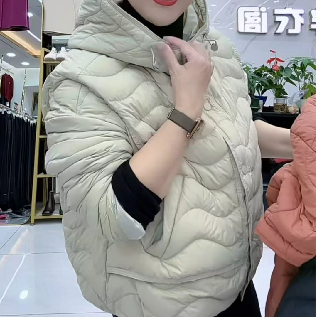 女短款冬季女士宽松型长袖常规拉链秋冬轻薄羽绒服