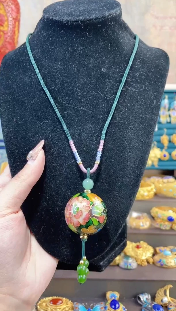 【闪购商品】非遗景泰蓝银蓝3.0单珠编绳款墨绿