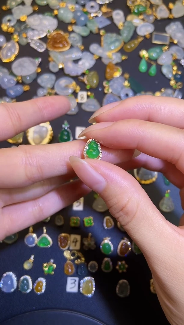 翡翠银S925镶嵌吊坠(不含链)天然A货翡翠