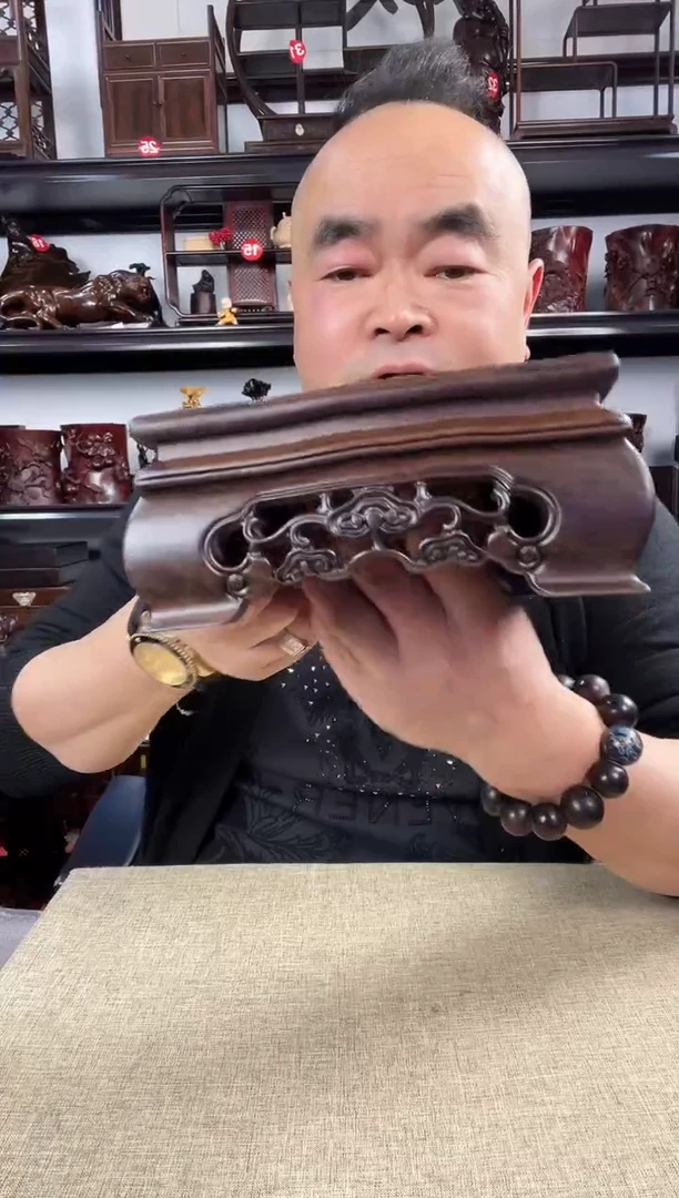 木老李红木工艺品灵芝正方