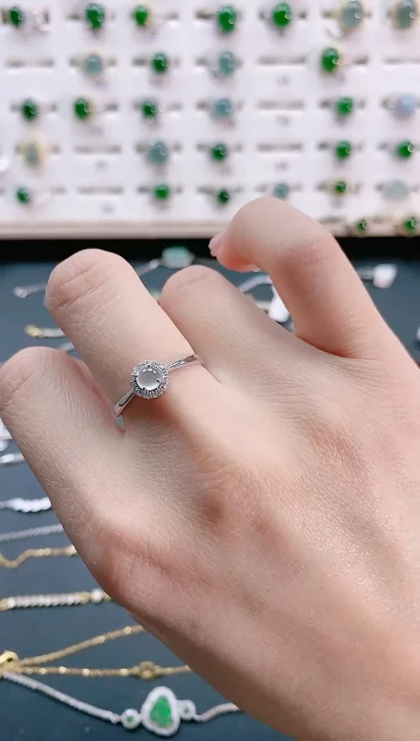 【闪购商品】翡翠戒指银S925镶嵌天然翡翠