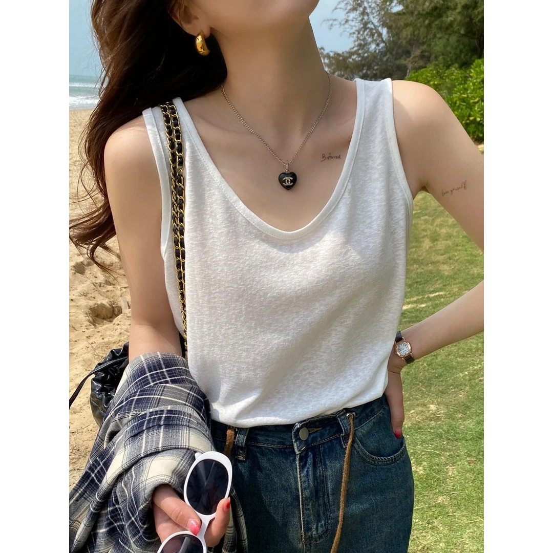 西西  基础款夏季百搭薄款宽松背心