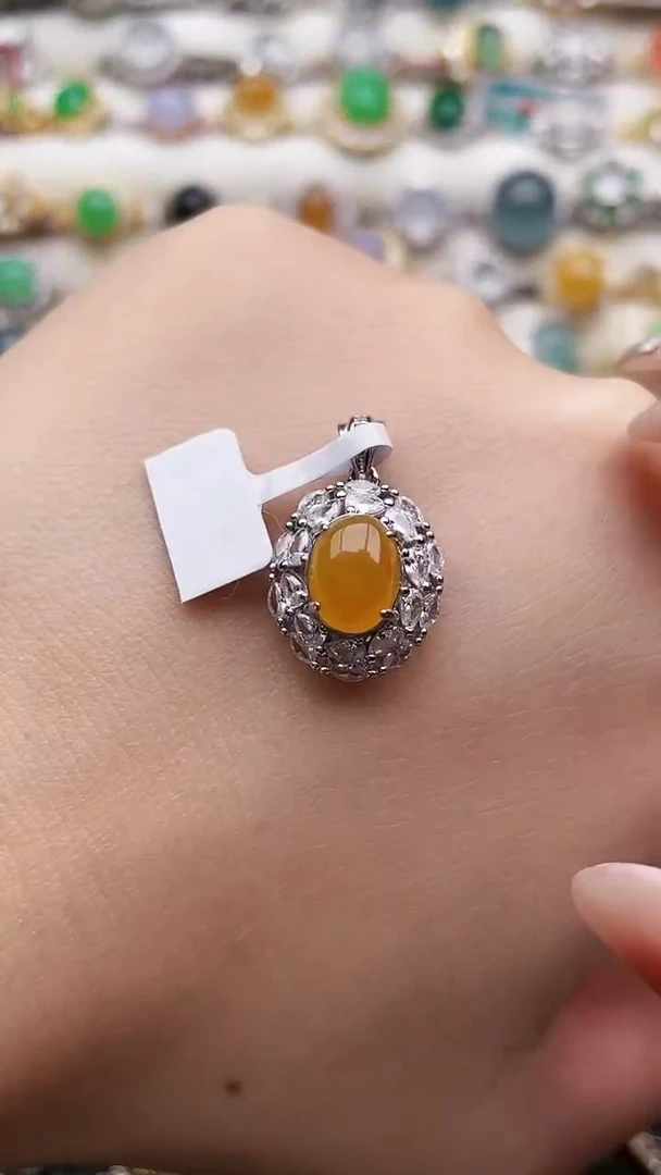 银S925镶嵌戒指翡翠119