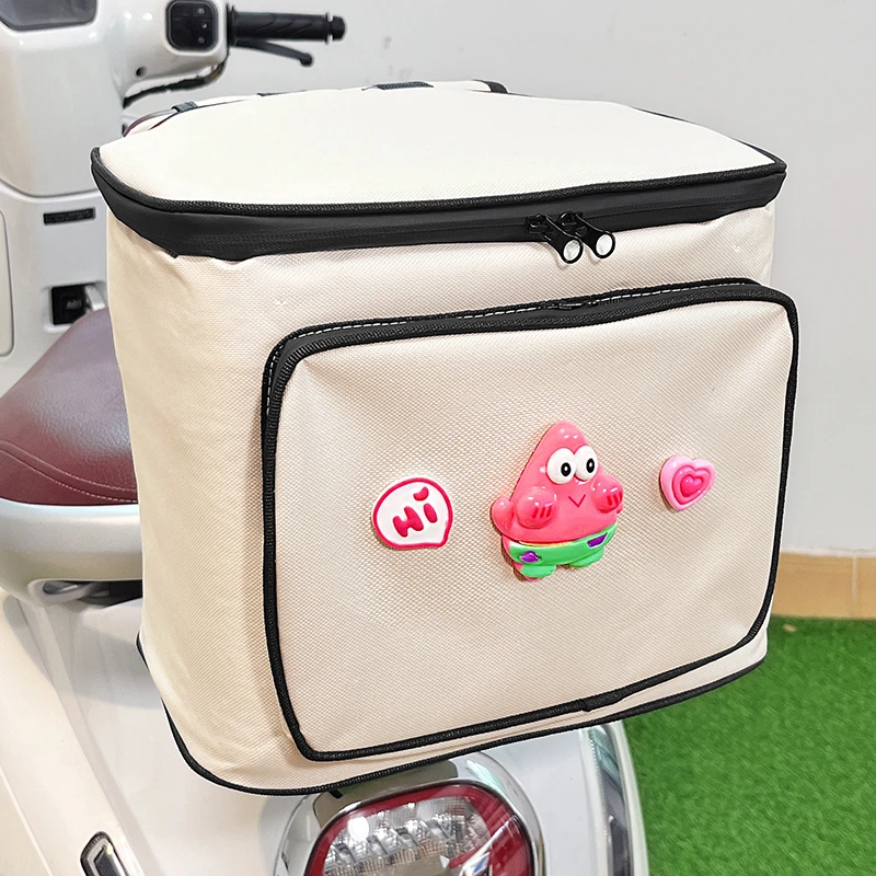 电动车后置储物包大容量可爱卡通派大星自行车电瓶车后备箱置物兜