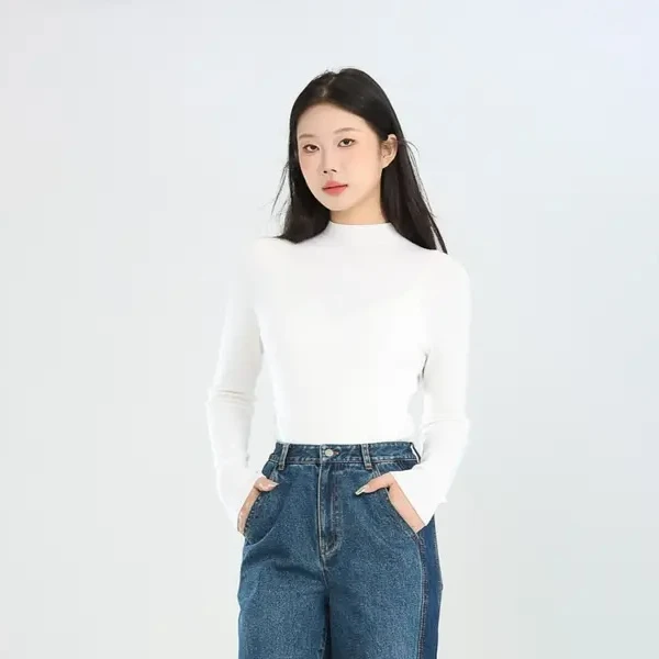 GIRDEAR/哥弟显瘦内搭气质简约百搭立领修身套头针织衫1399770