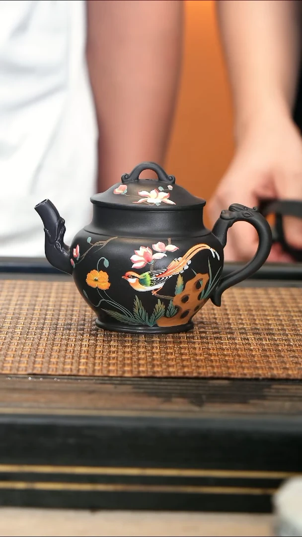 茶壶紫砂LJY60《龙韵宫灯》云雾天青