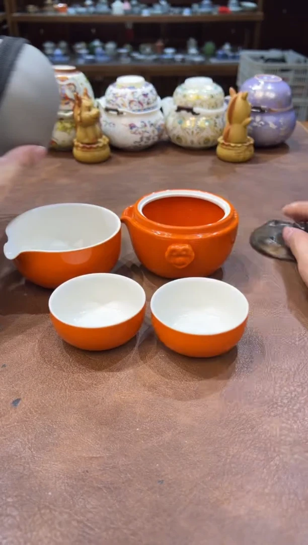 真的很便宜会开片的旅行茶具