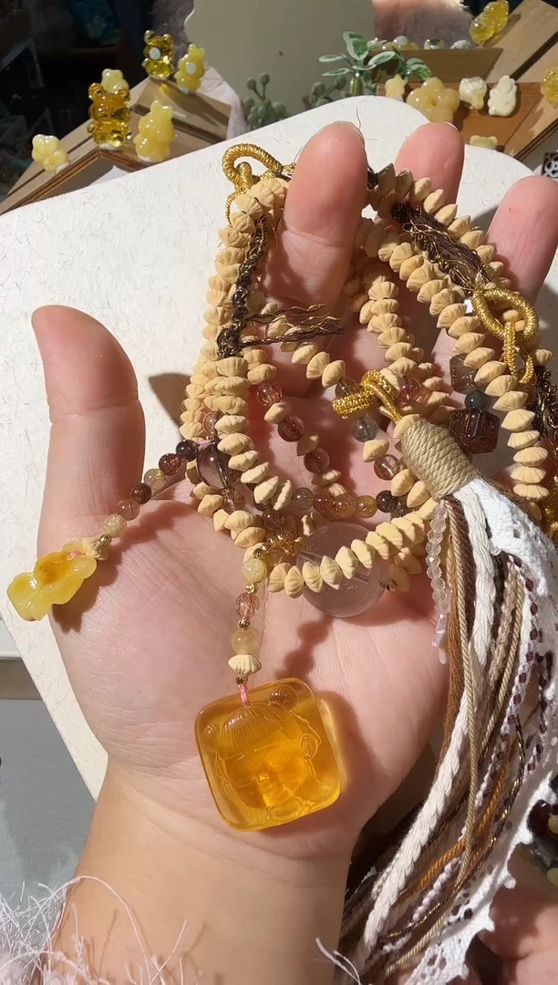 手链琥珀未镶嵌琥珀水晶项链斜跨