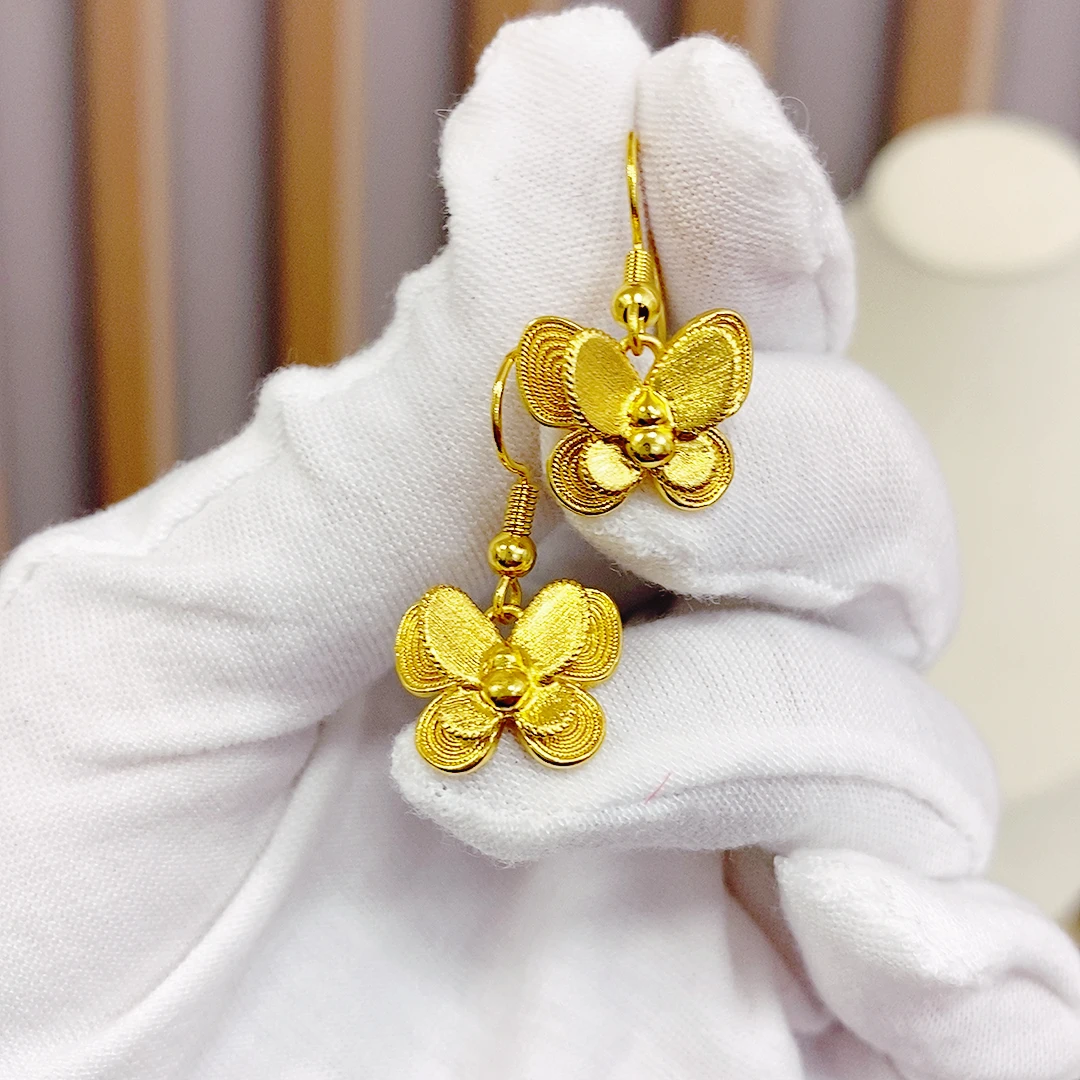 时尚百搭双层蝴蝶耳坠