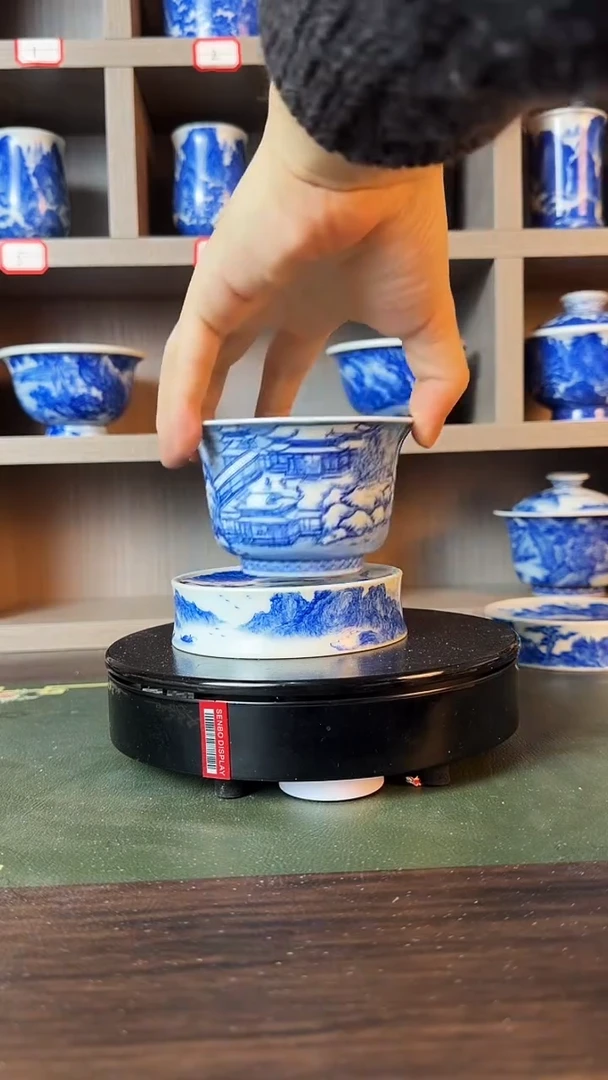 精工青花宋画山水雪景