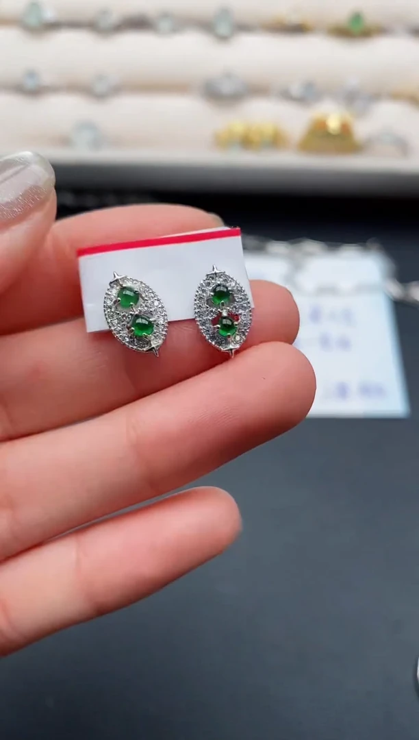 银S925镶嵌戒指翡翠3333333+2