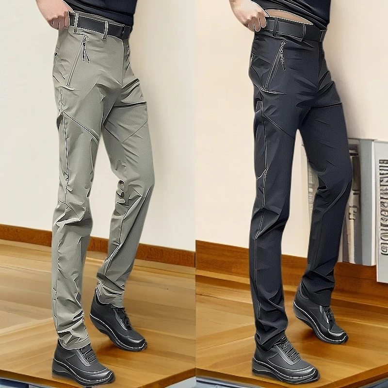 2025新款户外防风冲锋裤男士时尚潮流修身休闲男裤秋冬男式痞帅