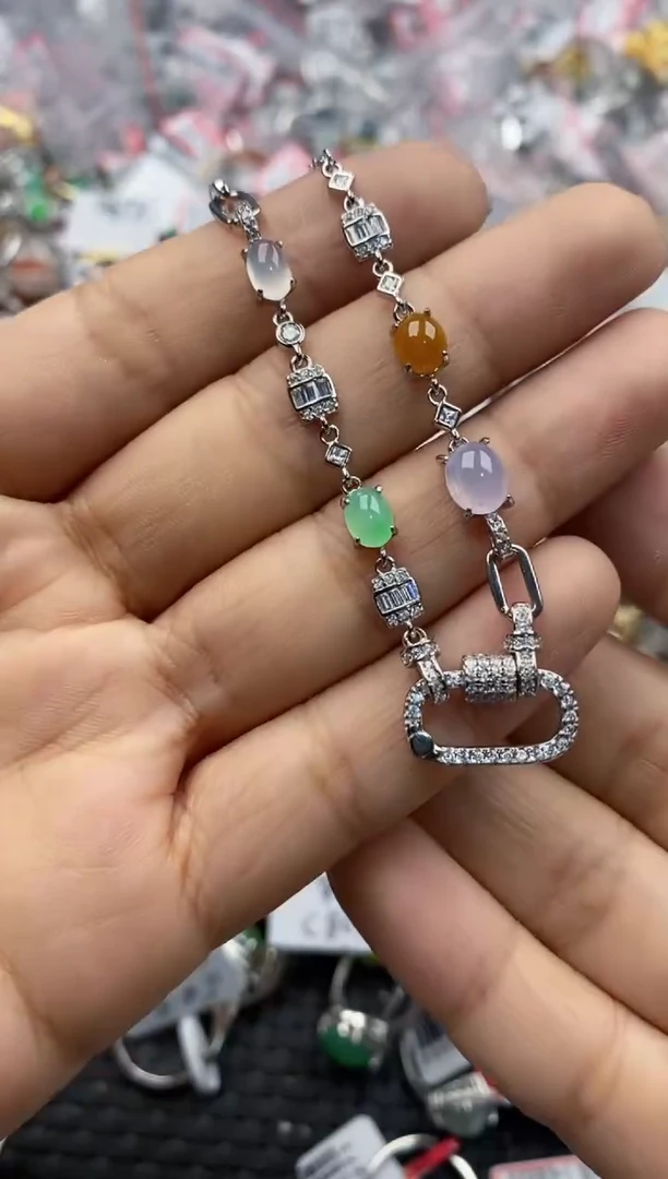 银S925镶嵌戒指翡翠5555-----3