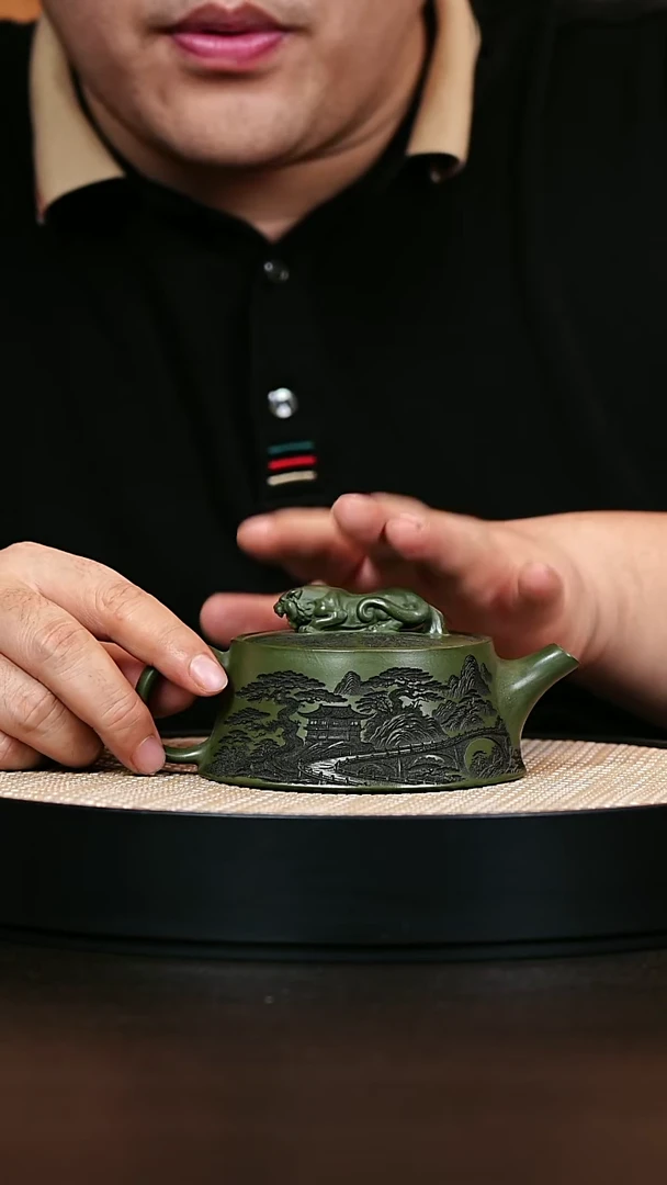 茶壶紫砂卧虎藏龙 绿泥