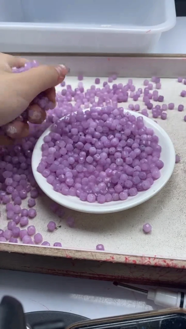 【闪购商品】水晶颈饰未镶嵌x2211紫*锂*灰方糖5mm*20颗