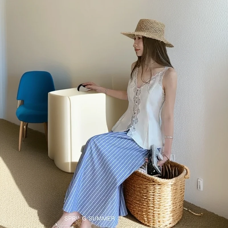 轻奢蕾丝初夏私服组·重工设计感背心A字伞裙or蛋糕裙夏季外穿