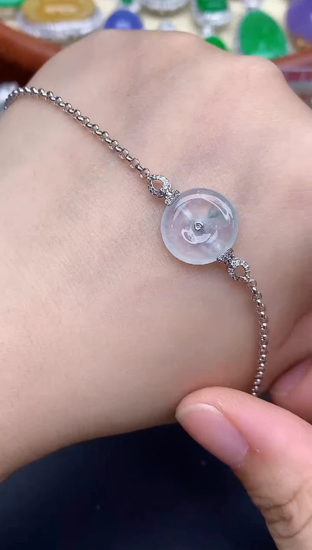 18K金镶嵌手链翡翠436-中国好珍宝